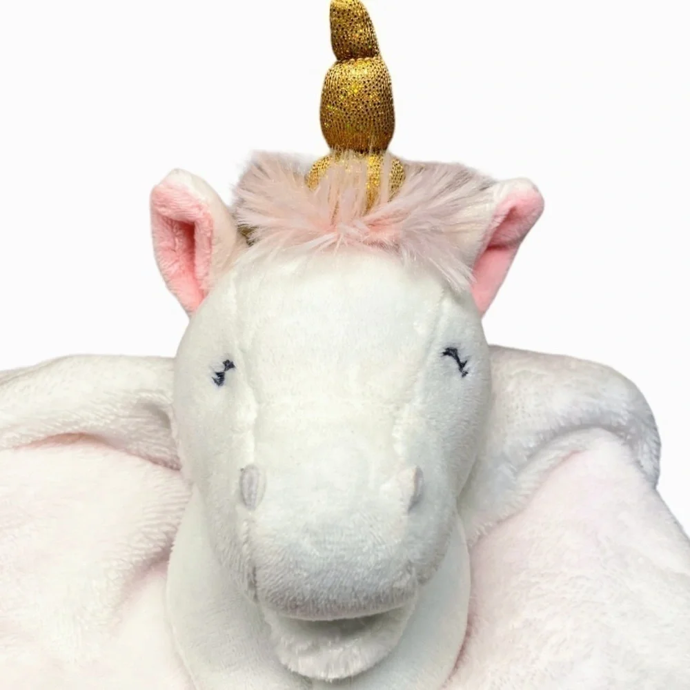 Carters Unicorn Lovey Girls Security Blanket Plush White Pink Cuddle Buddy Satin - Picture 2 of 12